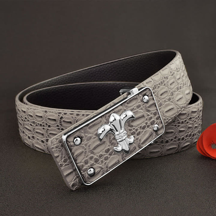 Men's Crocodile Printed Embossed Strap Leather Belt