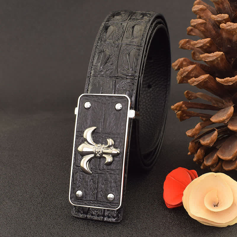 Men's Crocodile Printed Embossed Strap Leather Belt