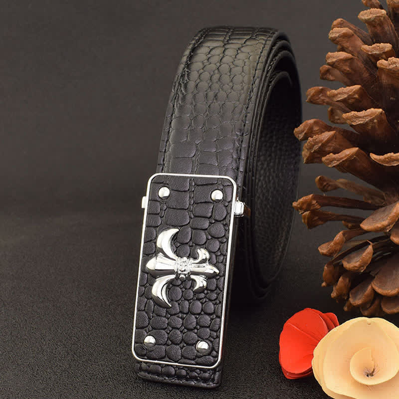 Men's Crocodile Printed Embossed Strap Leather Belt