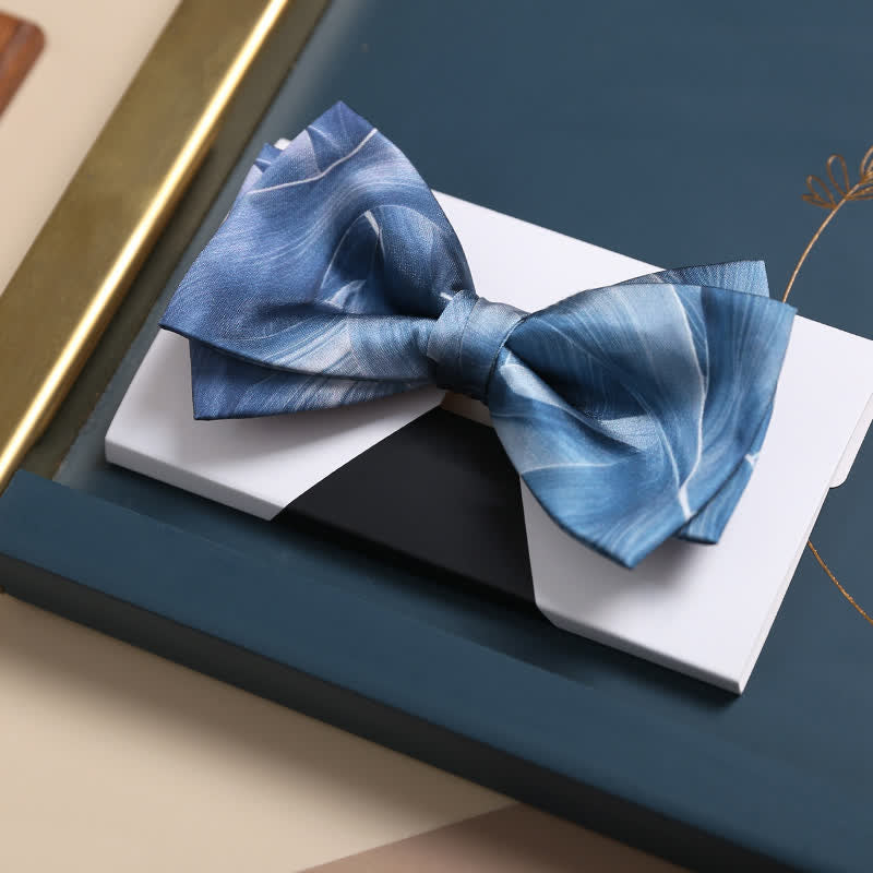 Men's Luxury Abstract Pattern Double Layered Bow Tie