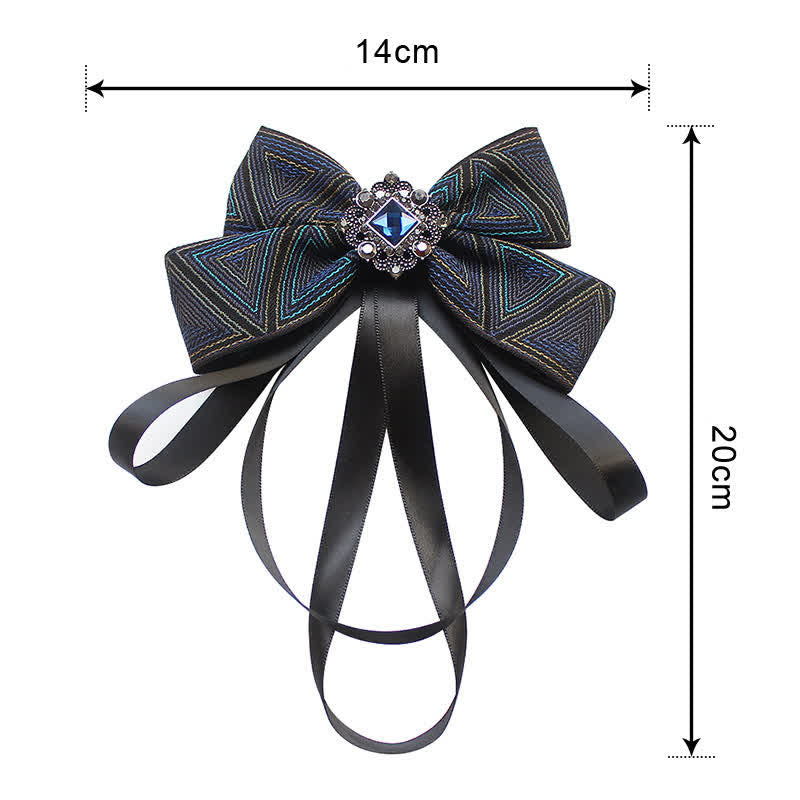 Classic British Style Ribbon Tassel Bow Tie