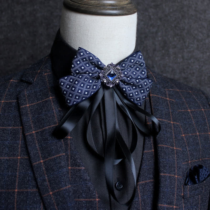 Classic British Style Ribbon Tassel Bow Tie