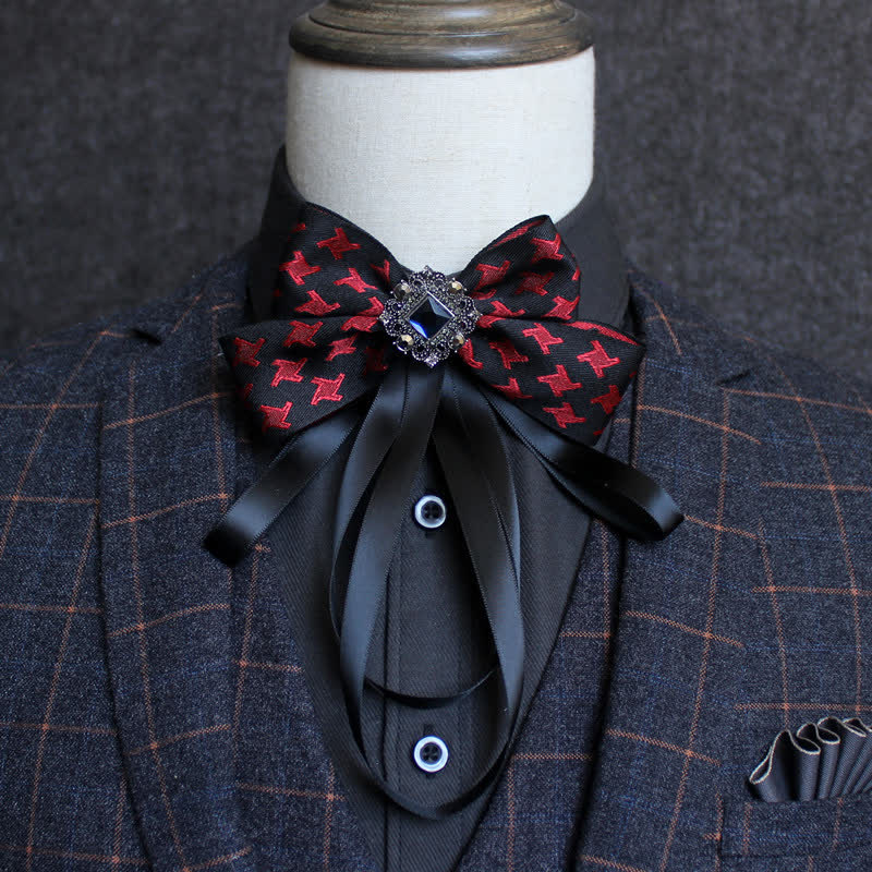 Classic British Style Ribbon Tassel Bow Tie