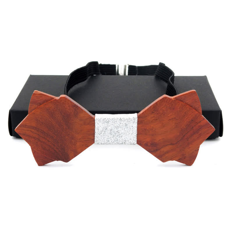 Men's Classic Vintage Double Layered Wooden Bow Tie