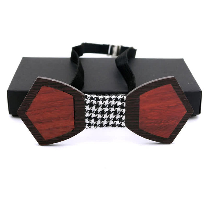 Men's Spliced Stylish Butterfly Wooden Bow Tie