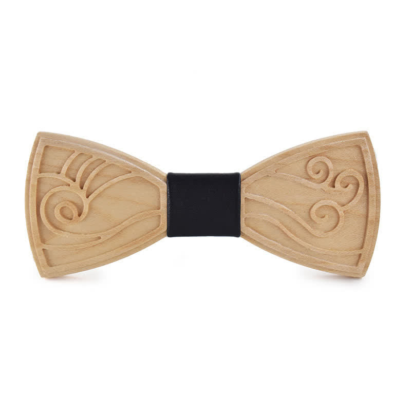 Men's Novelty Music Engraving Wooden Bow Tie