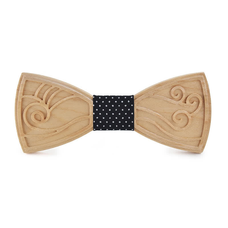 Men's Novelty Music Engraving Wooden Bow Tie