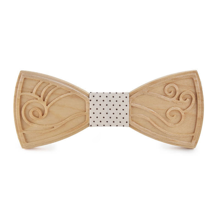 Men's Novelty Music Engraving Wooden Bow Tie