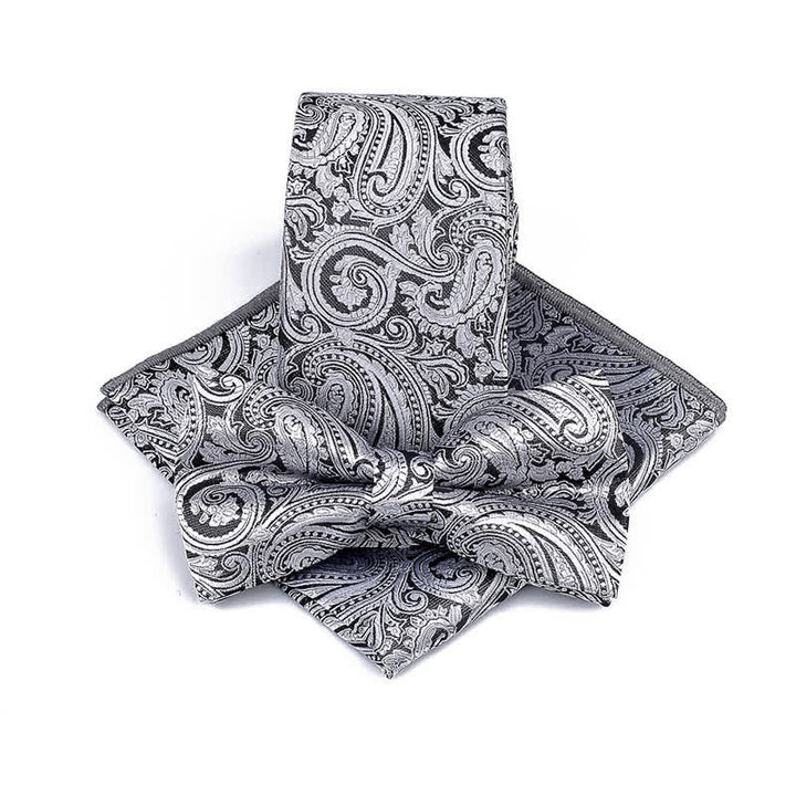 3Pcs Men's Paisley Ceremony Groom Bow Tie Necktie Set