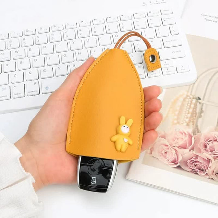 Creative Pull-out Cute Rabbit Leather Key Case