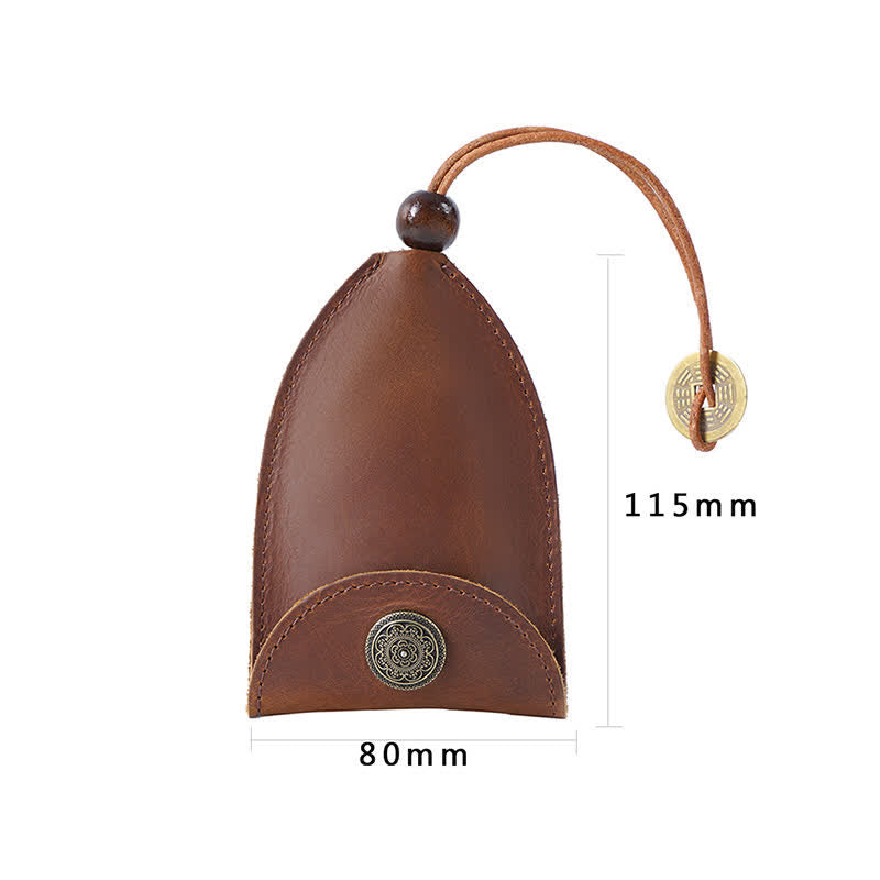 Vintage Coin Pull-out Smart Key Leather Key Case - image 6