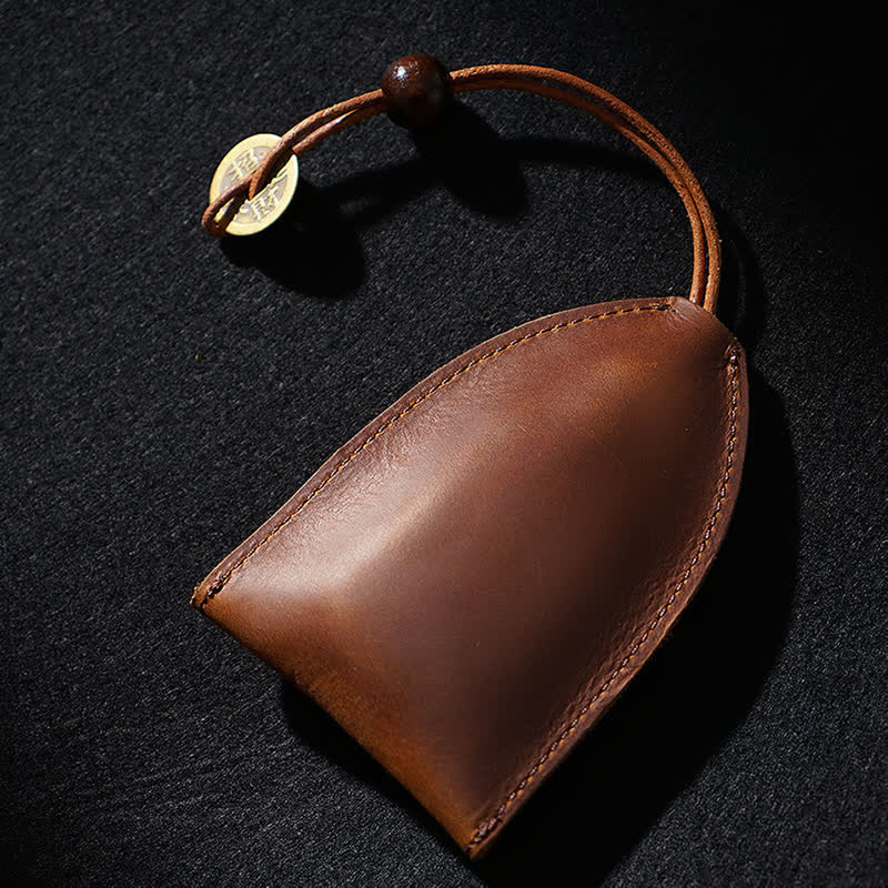 Vintage Coin Pull-out Smart Key Leather Key Case - image 4