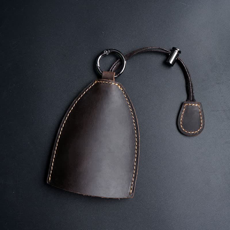Genuine Leather Storage Bag Pull-out Key Case - Coffee - image 14