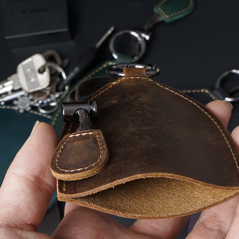 Genuine Leather Storage Bag Pull-out Key Case - image 4
