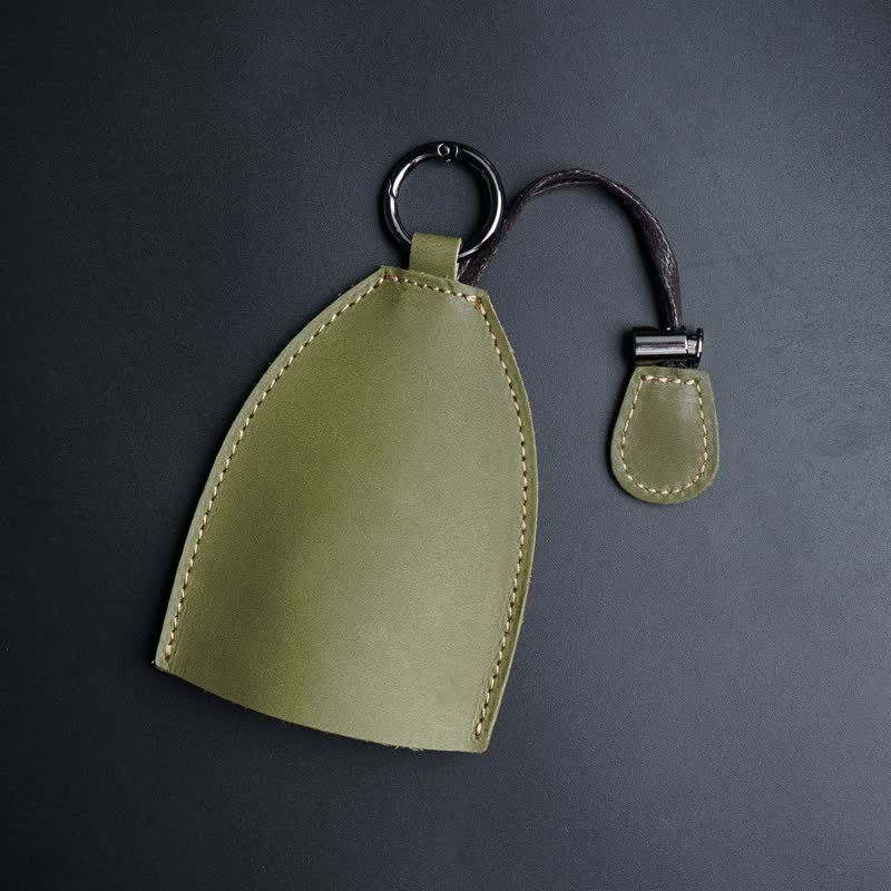 Genuine Leather Storage Bag Pull-out Key Case - OliveDrab - image 9