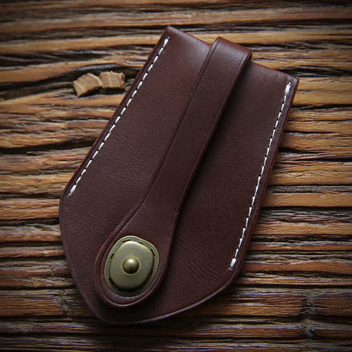 Retro Safe Storage Buckle Functional Pull-out Key Case - Coffee - image 9