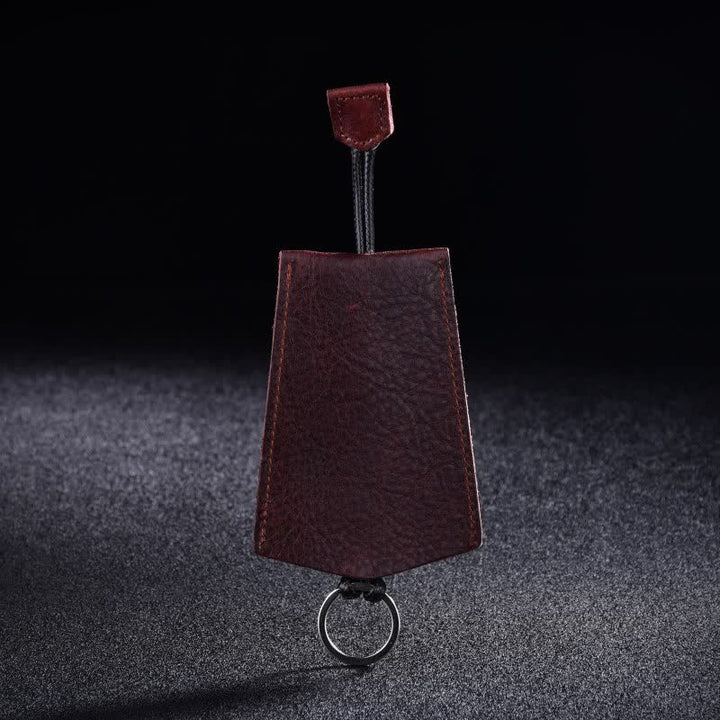 Mini Creative Portable Pull-out Leather Key Case - Coffee - image 2