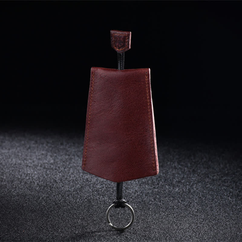 Mini Creative Portable Pull-out Leather Key Case - Burgundy - image 3