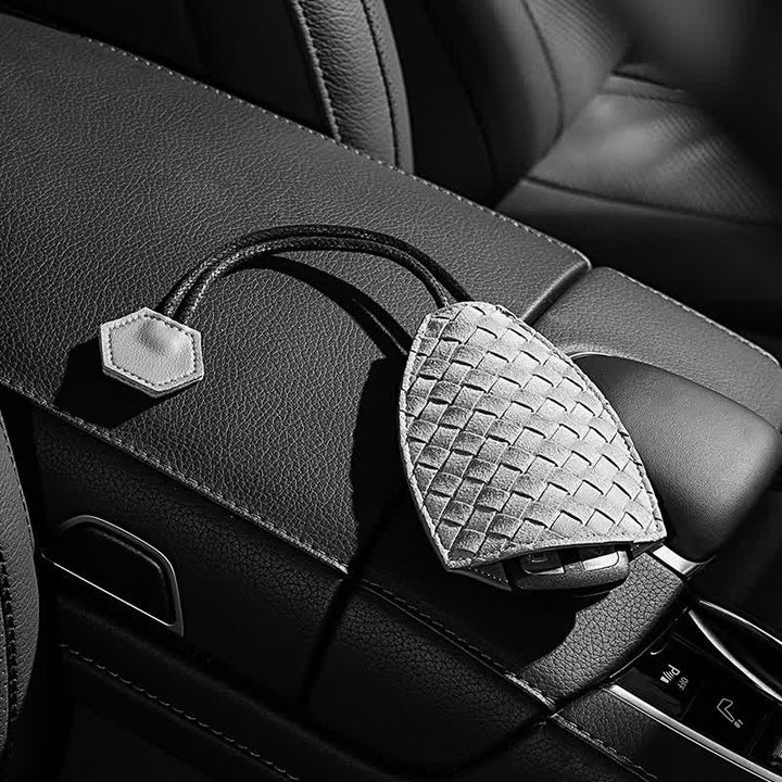Modern Weave Pull-out Leather Car Key Case - image 1