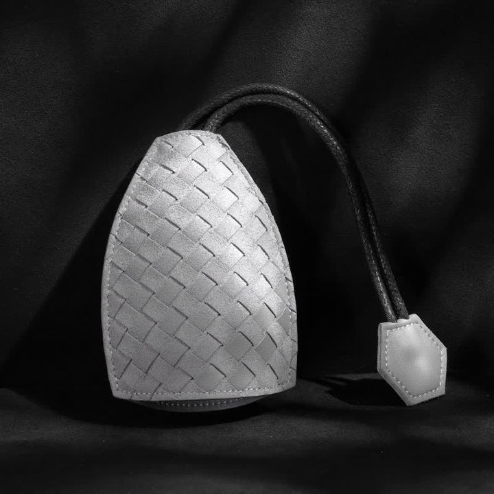 Modern Weave Pull-out Leather Car Key Case - Gray #1 - image 0