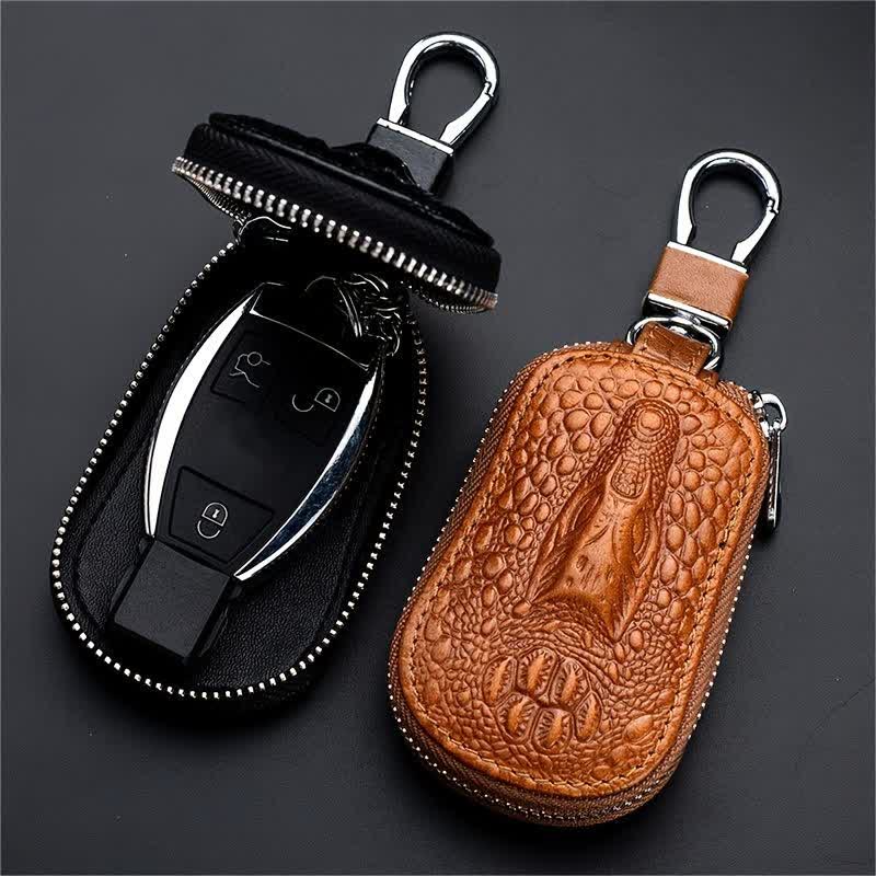 Crocodile Zipper Mini Waist Leather Car Key Case - image 0