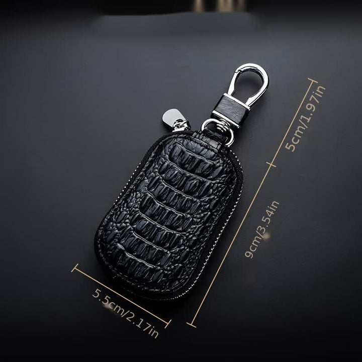 Crocodile Zipper Mini Waist Leather Car Key Case - image 5