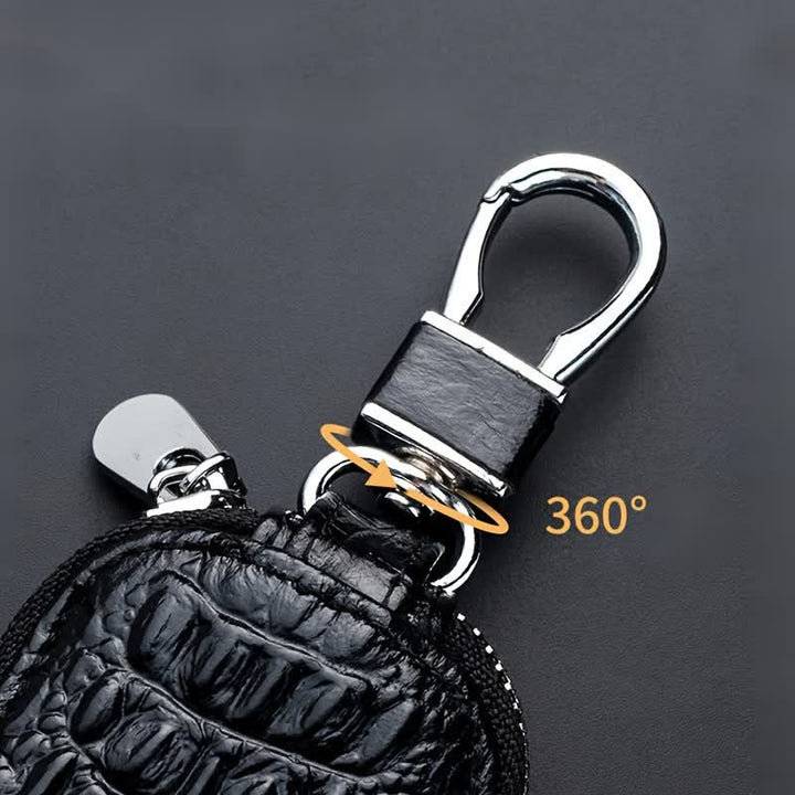 Crocodile Zipper Mini Waist Leather Car Key Case - image 3