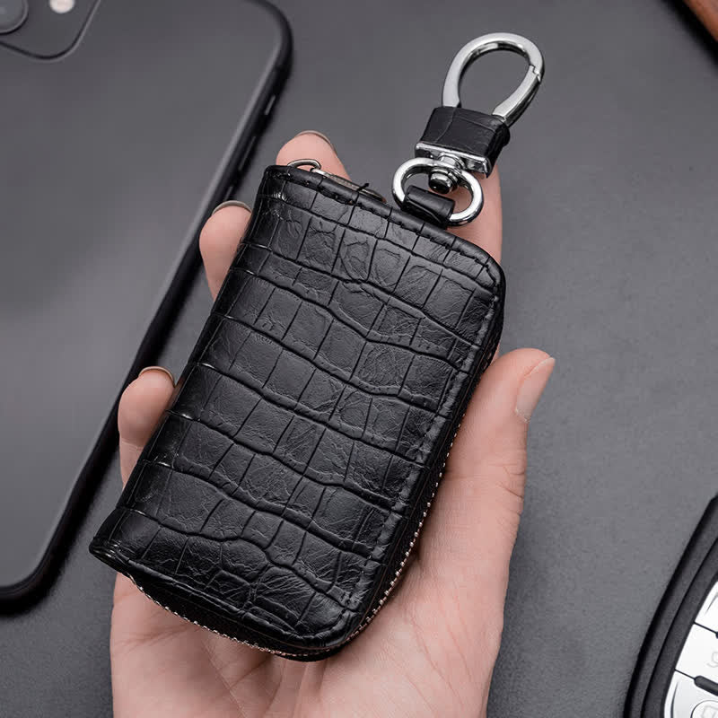 Alligator Pattern Zipper Bag Leather Car Key Case - image 5
