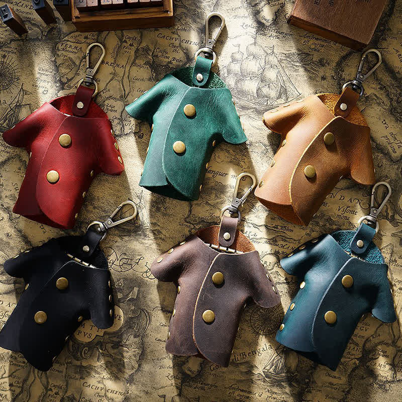 Creative Cute Clothes Shape Leather Key Case - image 7