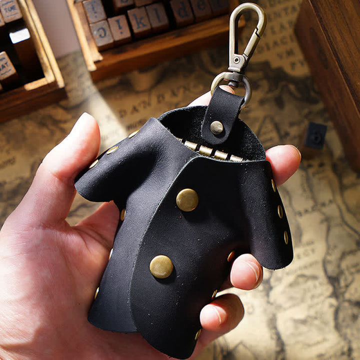 Creative Cute Clothes Shape Leather Key Case - image 5