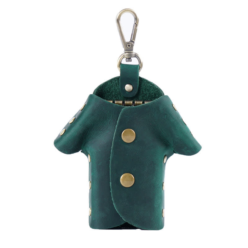 Creative Cute Clothes Shape Leather Key Case - Green - image 13