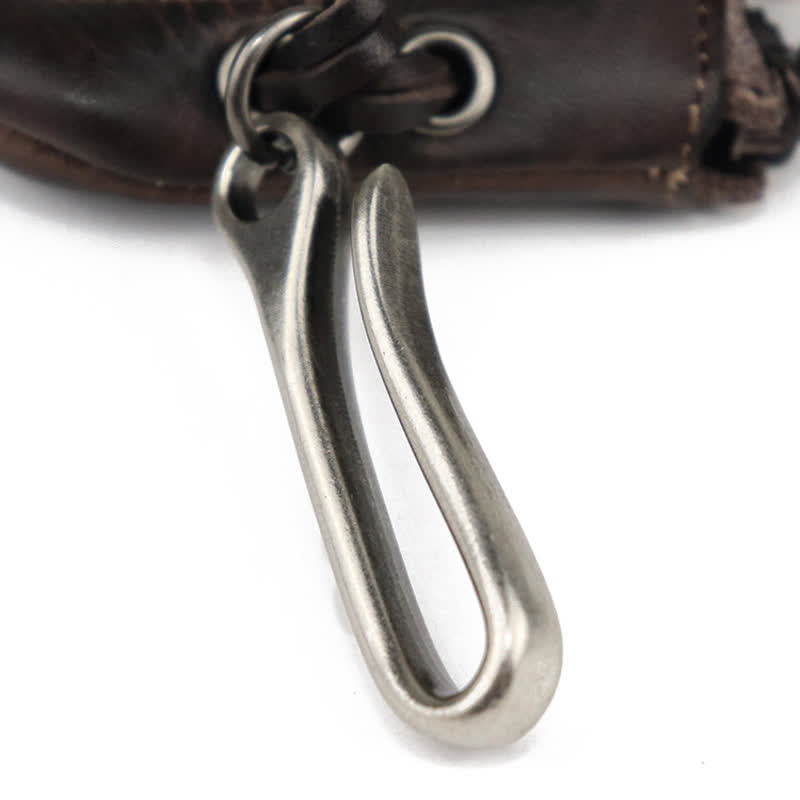 Vintage Medieval Zipper Wallet Leather Key Case - image 10