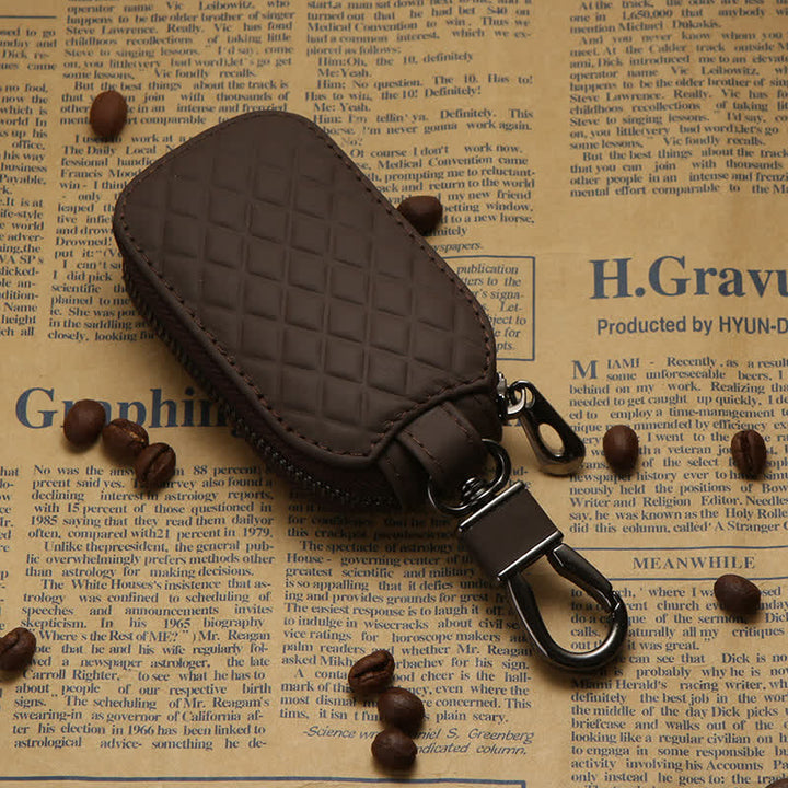 Universal Zipper Hook Hanging Leather Key Case