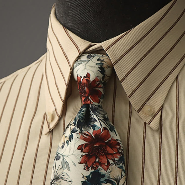 Men's Nostalgic Blossoms Art Peony Necktie