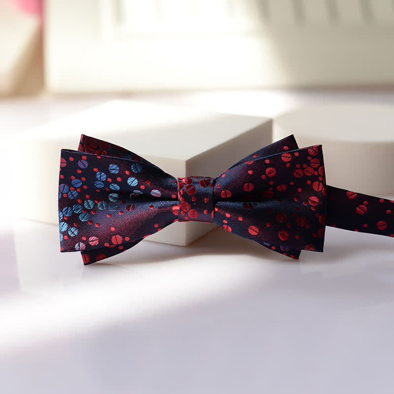 Men's Vintage Paisley Pattern Double Layers Bow Tie