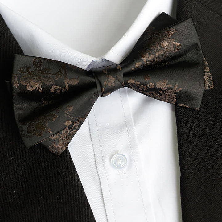 Men's Elegant Iris Floral Pattern Bow Tie