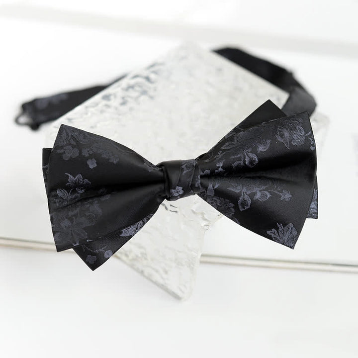 Men's Elegant Iris Floral Pattern Bow Tie