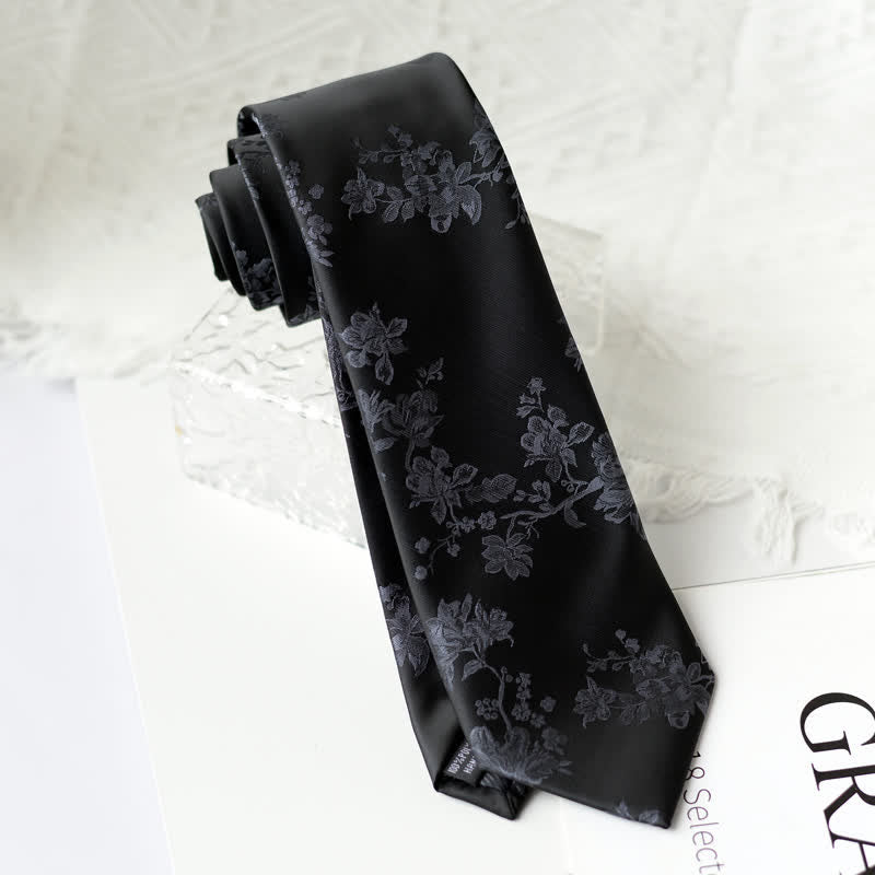 Men's Elegant Iris Floral Pattern Necktie