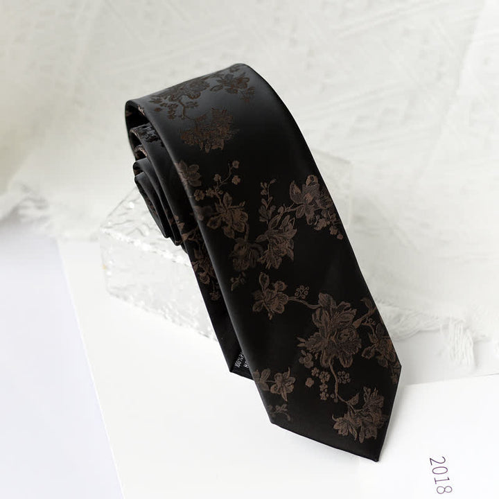 Men's Elegant Iris Floral Pattern Necktie