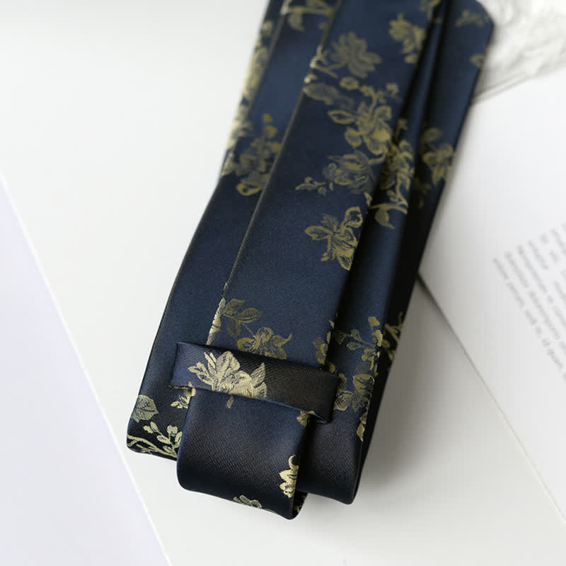 Men's Elegant Iris Floral Pattern Necktie