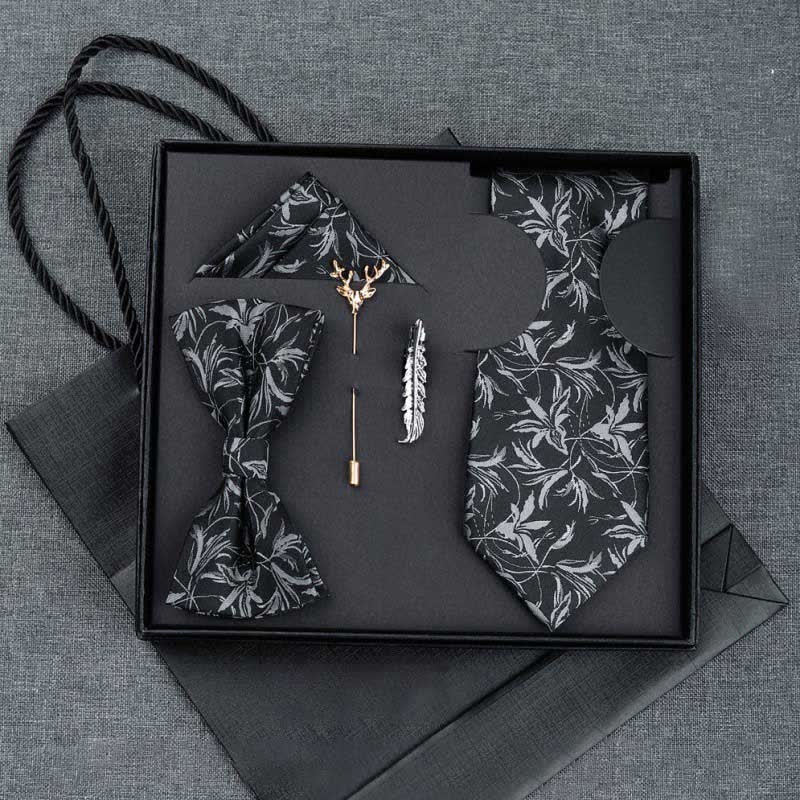 5Pcs Men's Orchids Pttern Gentleman Bow Ties Gift Box