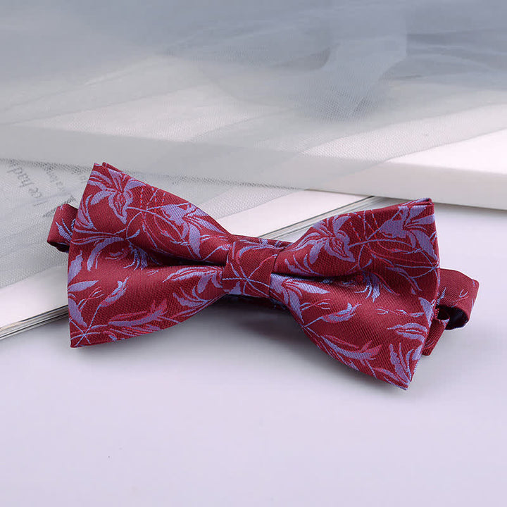 5Pcs Men's Orchids Pttern Gentleman Bow Ties Gift Box