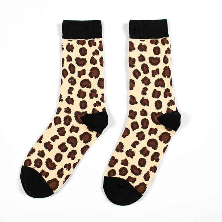 Men's Leopard Animal Print Crew Socks