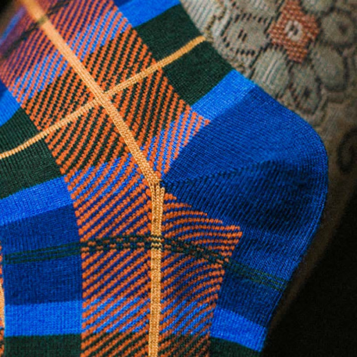 Men's Leisure Lattice Plaid Crew Socks