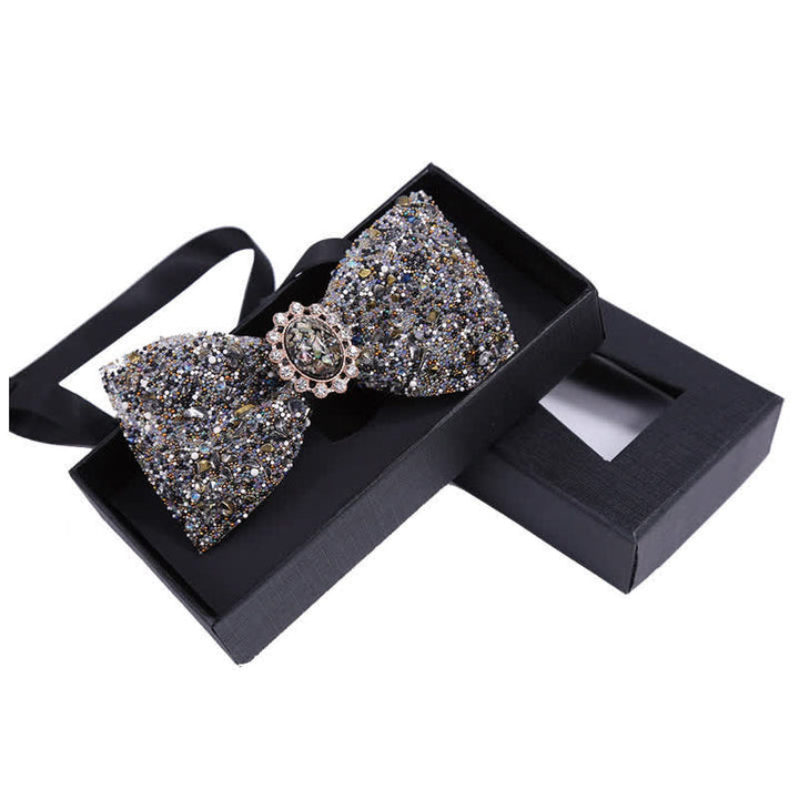 Men's Bright Beads Stone Rhinestone Bow Tie