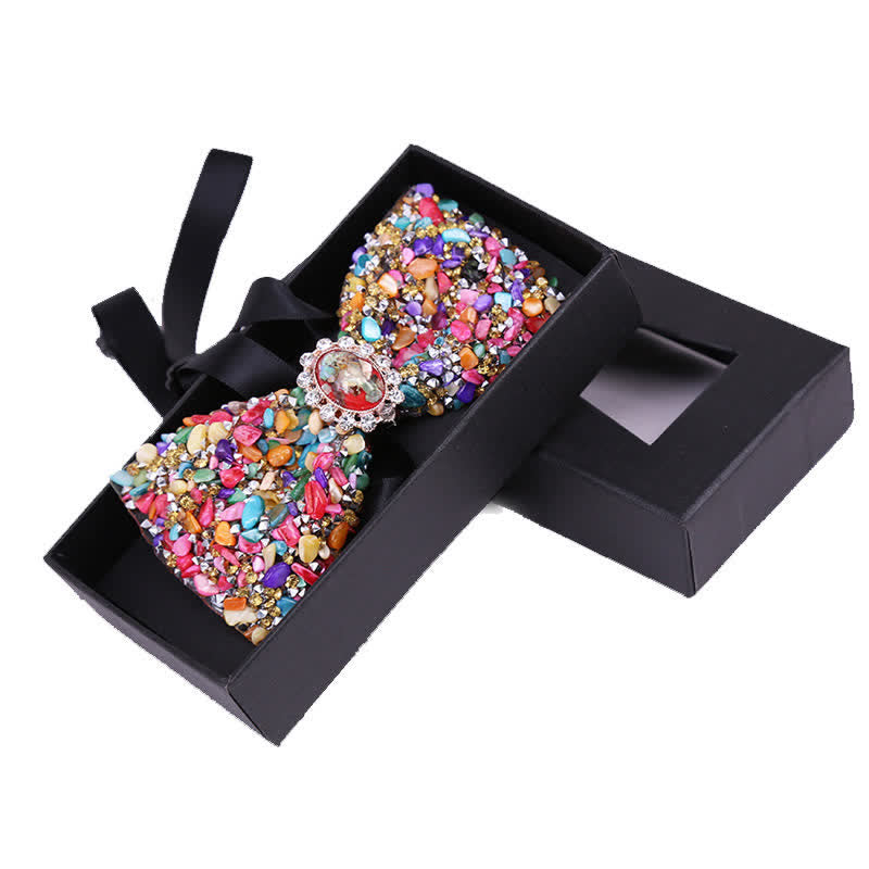 Men's Bright Beads Stone Rhinestone Bow Tie