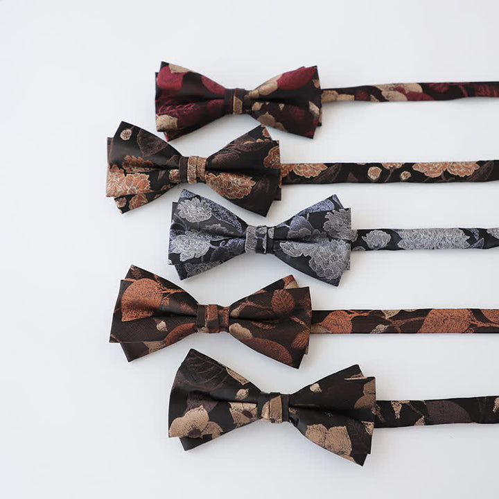 Men's Retro Floral Double Layers Bow Tie