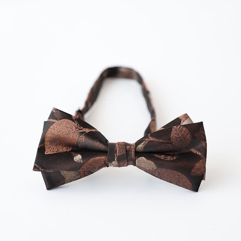 Men's Retro Floral Double Layers Bow Tie