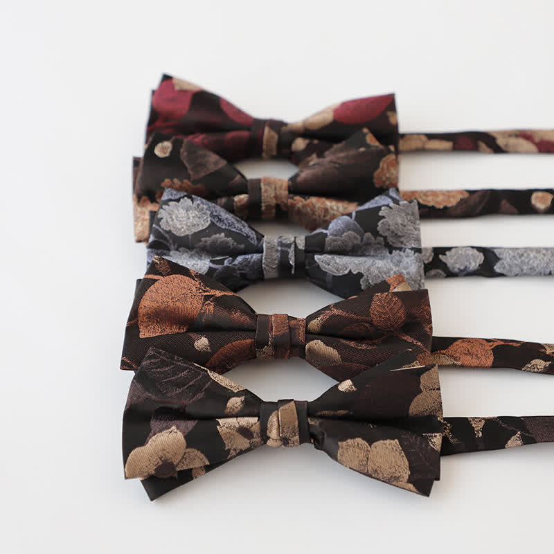 Men's Retro Floral Double Layers Bow Tie