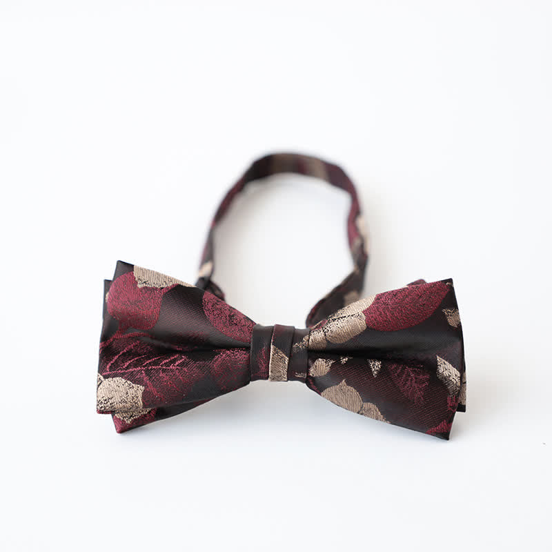 Men's Retro Floral Double Layers Bow Tie